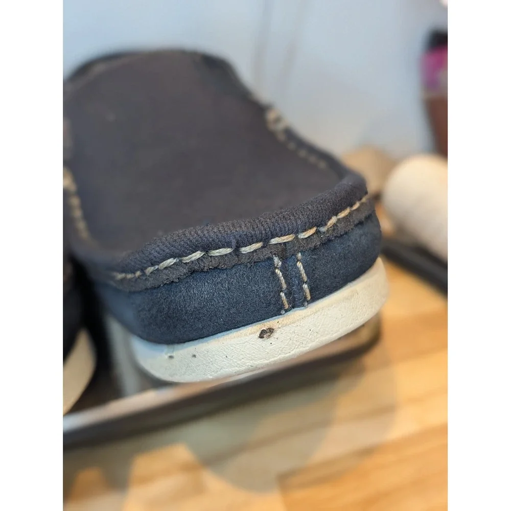EUC Clarks Collection Mens Slip On Loafer Shoes‎ Navy Suede Comfort Size 9.5 B1